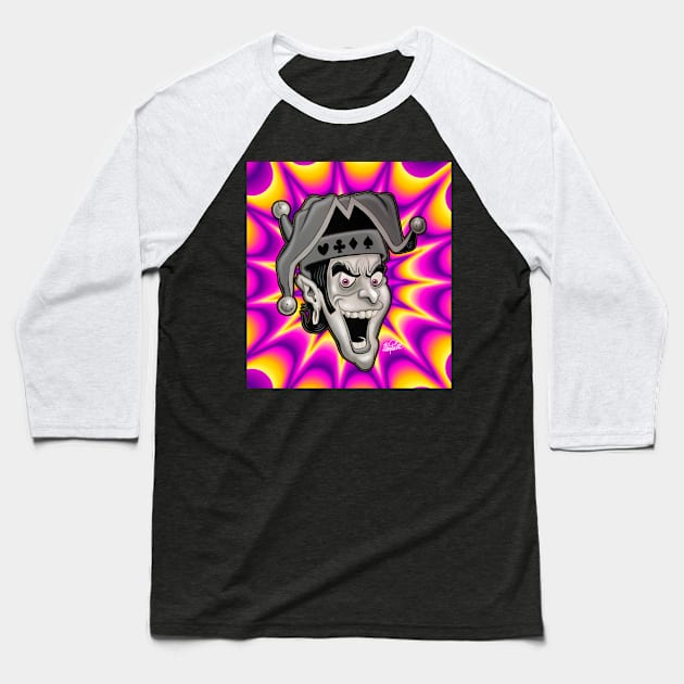 Psychedelic JESTER Baseball T-Shirt by SCOT CAMPBELL DESIGNS